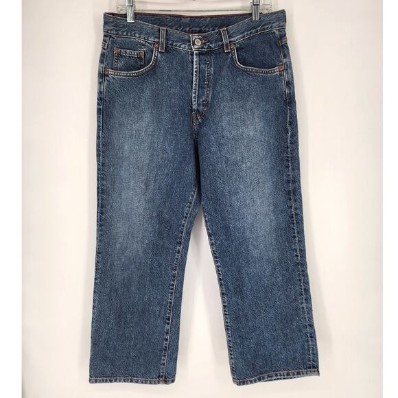 Vintage Lucky Brand Dungarees Lowrise Easy Fit Cuff Capri Jeans 14/32 USA - Picture 1 of 12